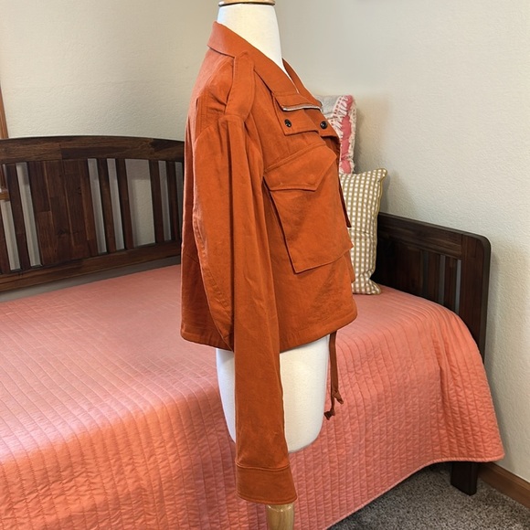 Rag & Bone Women's Cropped M65 Field Jacket color Rust size Medium - Picture 5 of 16